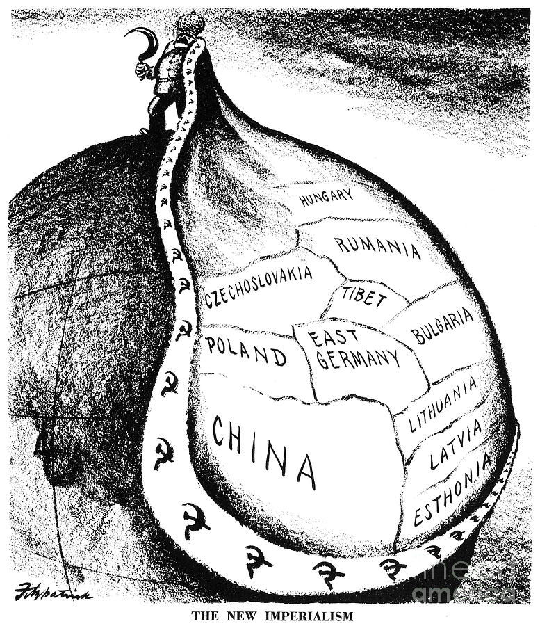 Imperialism Cartoon, 1951 Drawing by D R Fitzpatrick