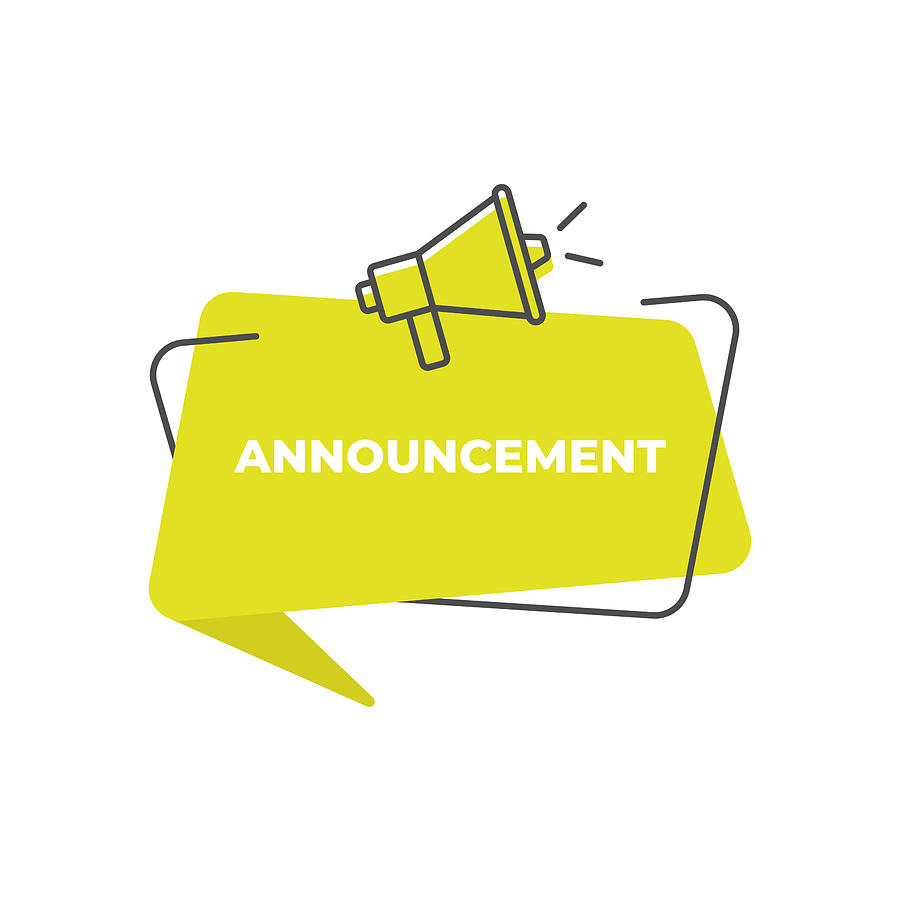Important Announcement Speech Bubble Icon Vector Design. Drawing by Designer29