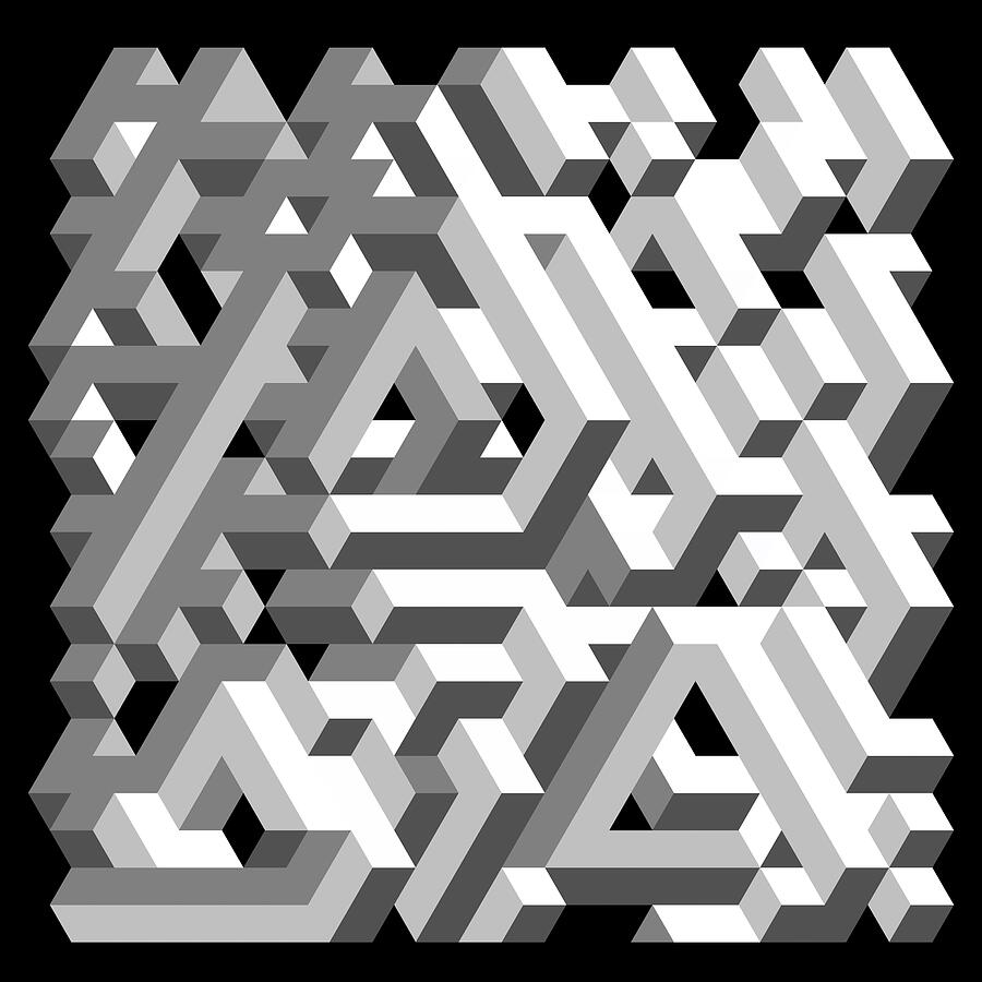 Imperfect Geometric Pattern Design Impossible Geometry Study 1 Pattern Digital Art by Gernot Dewes - Fine ...
