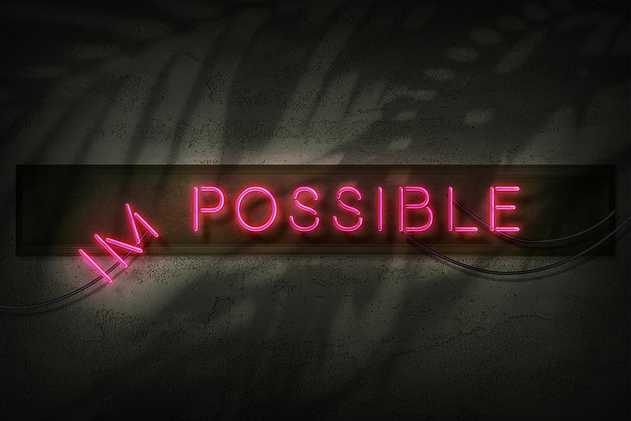 Impossible/possible Message In Neonstyle Photograph by Carol Yepes
