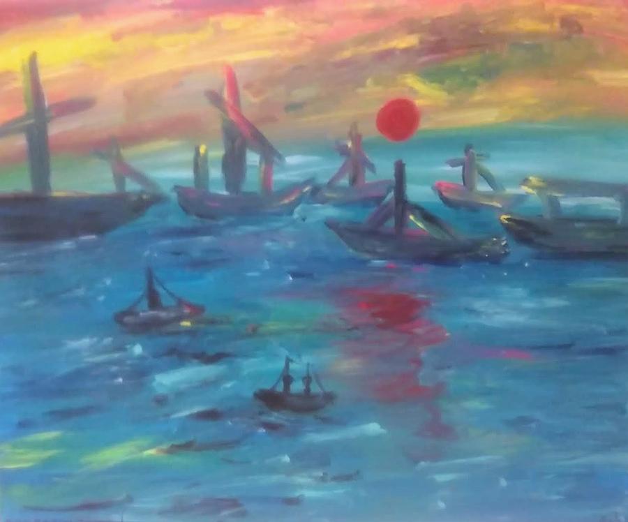 Impression Sunrise, After Monet Painting by Andrew Blitman