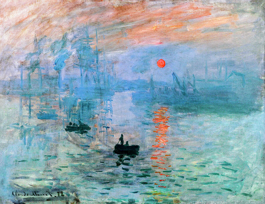 Vintage Painting - Impression Sunrise by Claude Monet 1872 by Claude monet