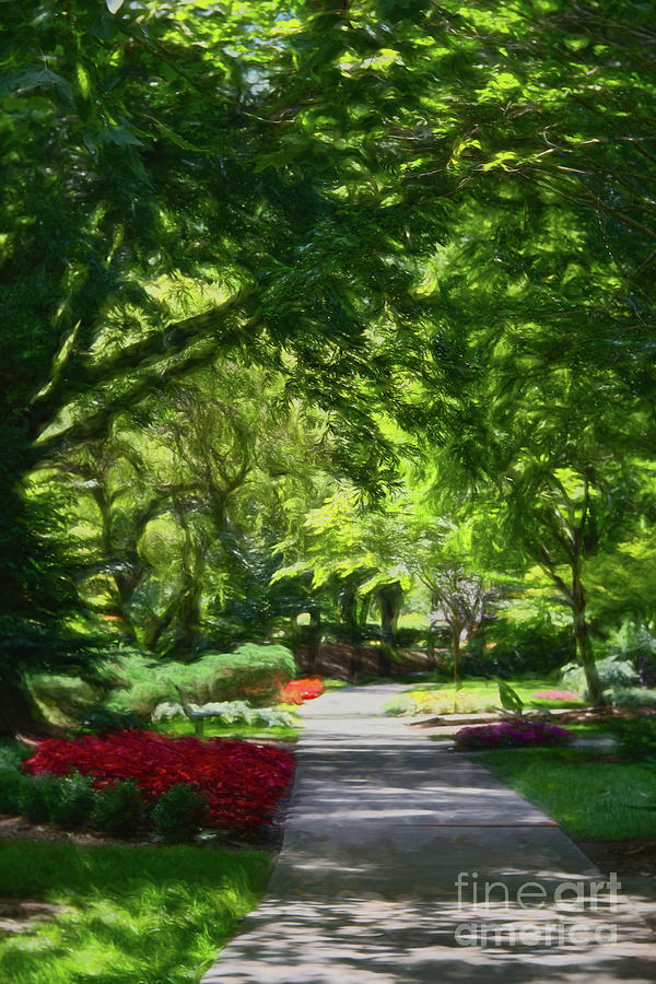 Impressionist Garden Path Digital Art by Amy Dundon