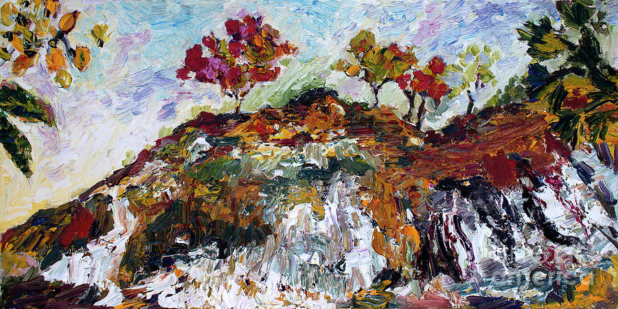 Impressionist Impasto Landscape Georgia Providence Canyon Painting by Ginette Callaway