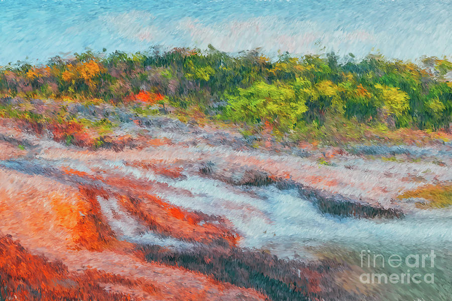 Impressionist Painting Of Pedernales Falls State Park - Johnson City Texas Hill Country Photograph