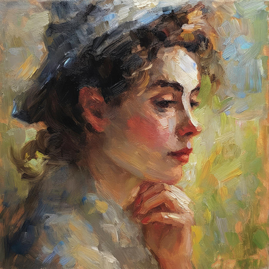 Impressionist Portrait Of A Woman Digital Art by Mike Taylor - Fine Art ...