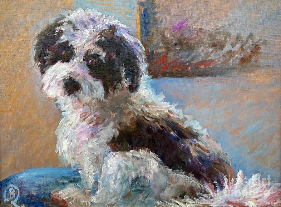 Impressionist Puppy Painting by B Rossitto