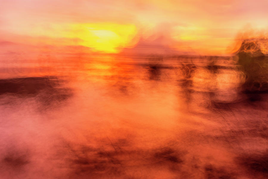 Impressionist Sunset Seascape Photograph