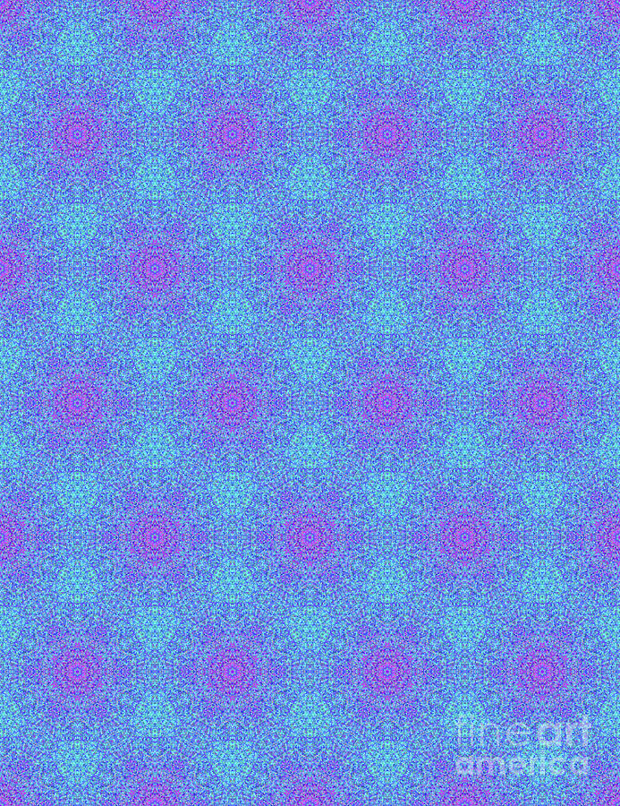 Impressionist tesselation pattern blue 1 Drawing by Heidi De Leeuw