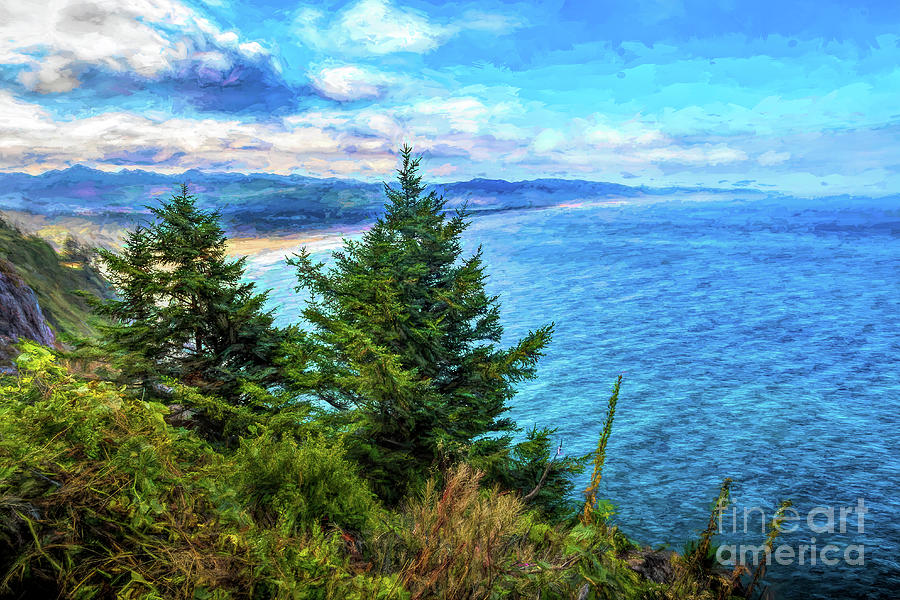 Impressionistic Oregon Coast Photograph by Roslyn Wilkins