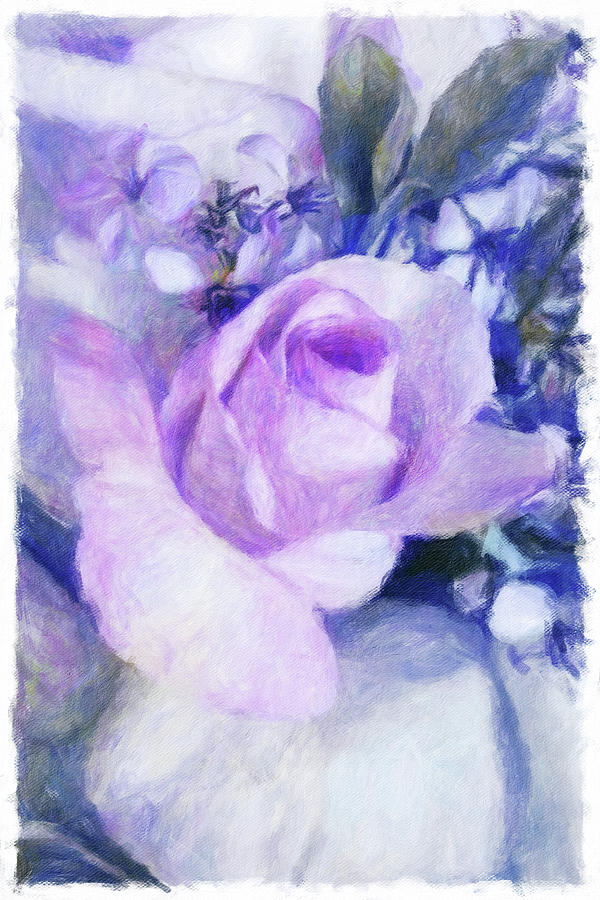 Impressionistic Rose Painting Digital Art by Terry Davis