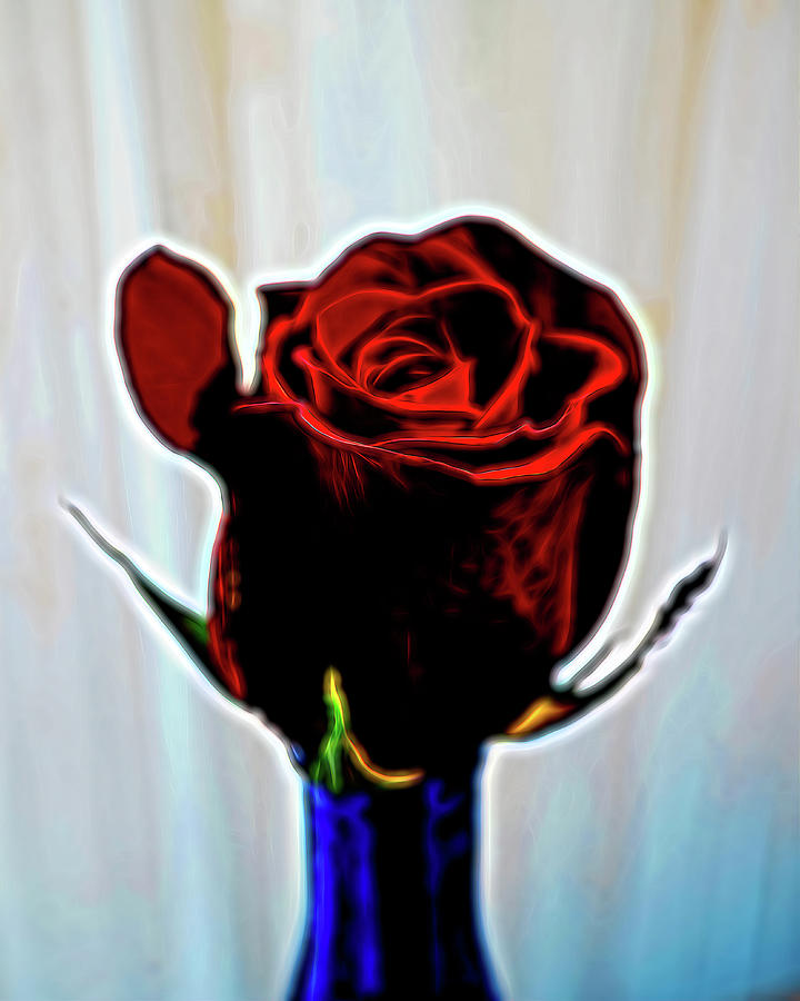 Impressionistic Single Red Rose Photograph by Bill Swartwout