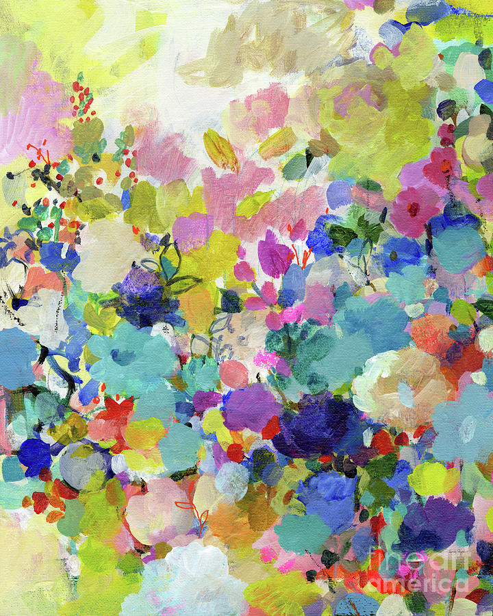 Impressionistic  Wildflower Meadow Blooms Painting by Sue Zipkin