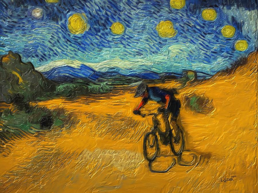 Impressions 18 Desert Biking Digital Art by David Luebbert