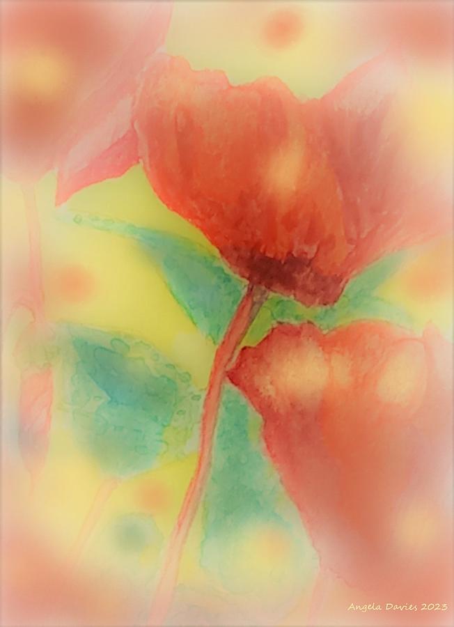 Impressions of Cyclamen Painting by Angela Davies