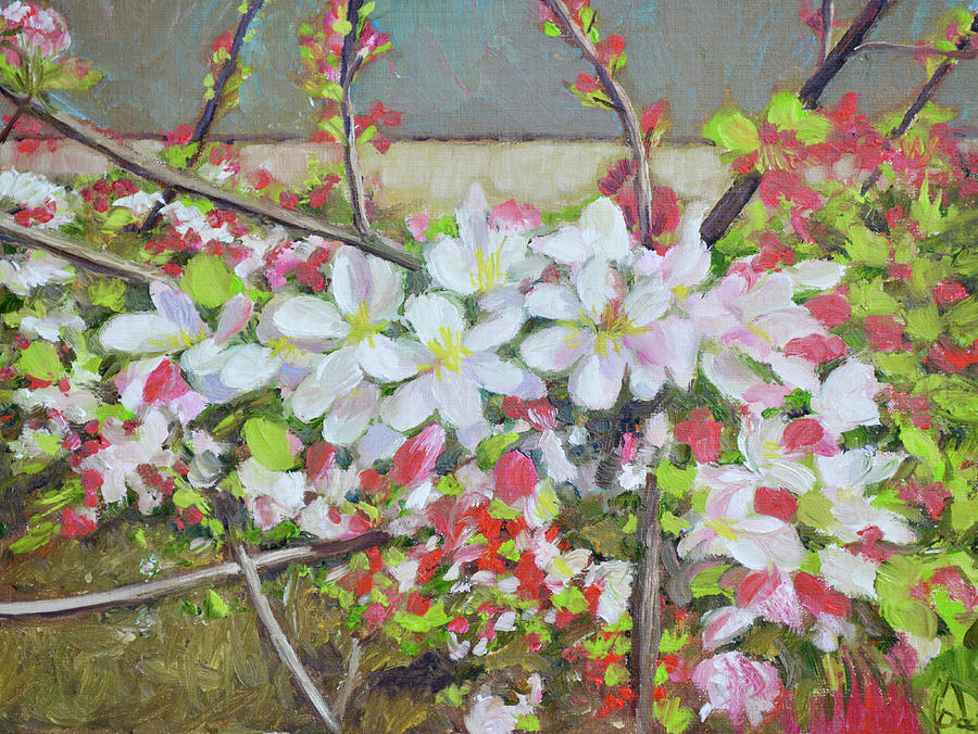 Impressions of Kerbside Blossoms Painting by Dai Wynn