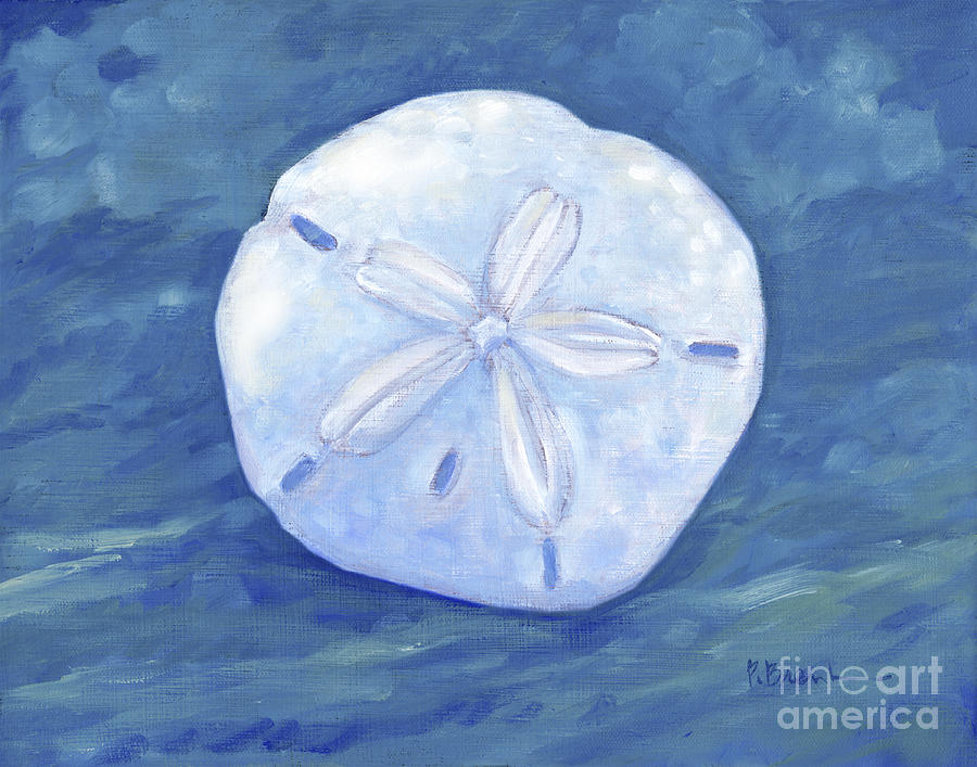 Shell Painting - Impressions of Shells I - Sand Dollar - Indigo by Paul Brent