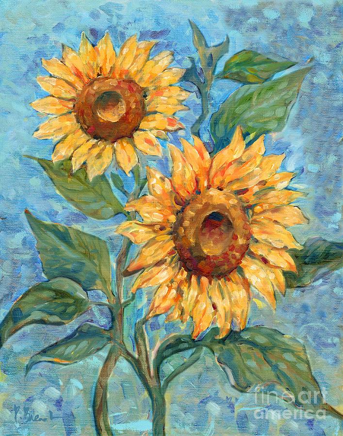Impressions of Sunflowers I - Bright Painting by Paul Brent