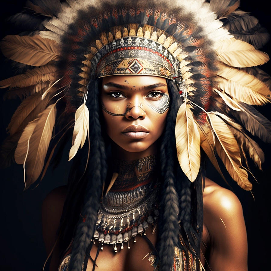Impressive Native Beauty Mixed Media by VRL Arts - Fine Art America