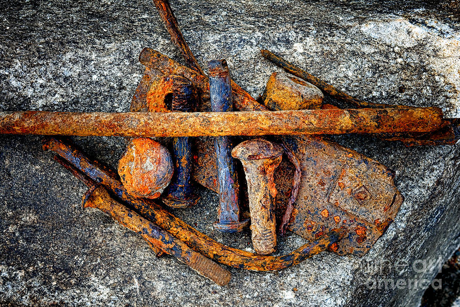 Bolt Photograph - Impromptu Rust Still Life  by Olivier Le Queinec