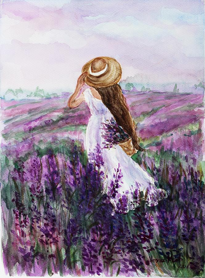 In A Field Of Lavender Painting by Vesna Martinjak