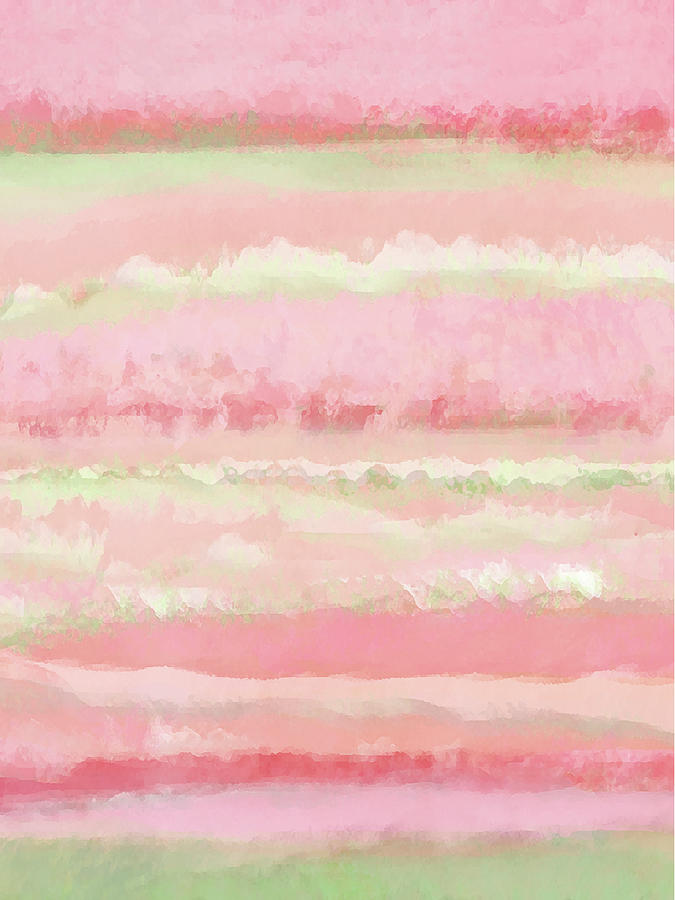 In a Watermelon Mood - Pastel Watercolor Strips Mixed Media by Menega Sabidussi