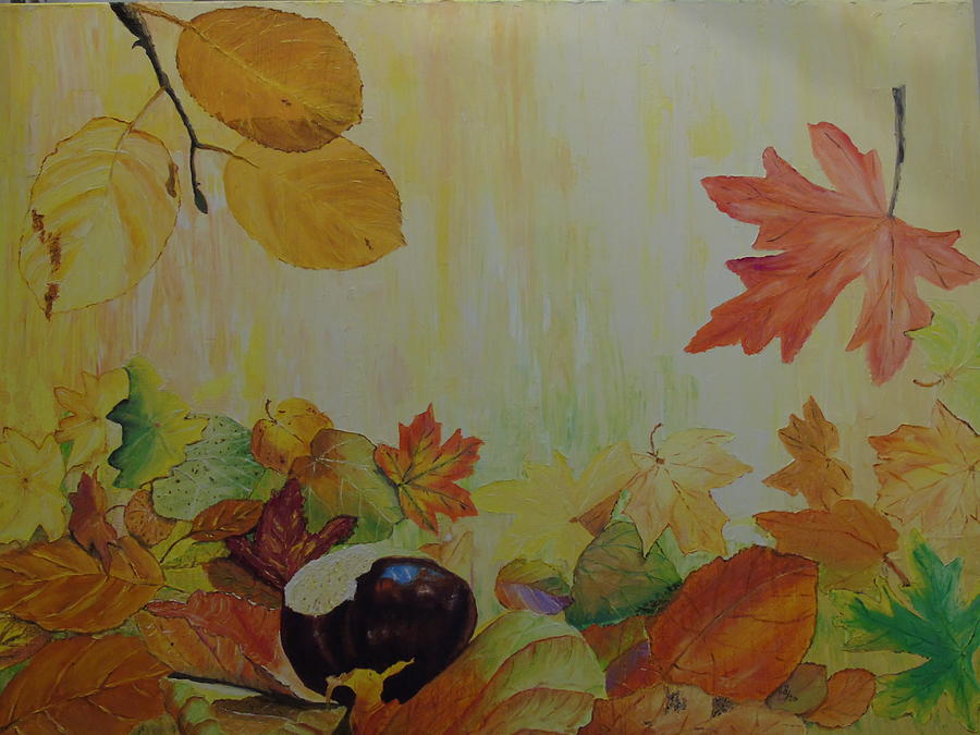 In between leaves Painting by Maria Woithofer