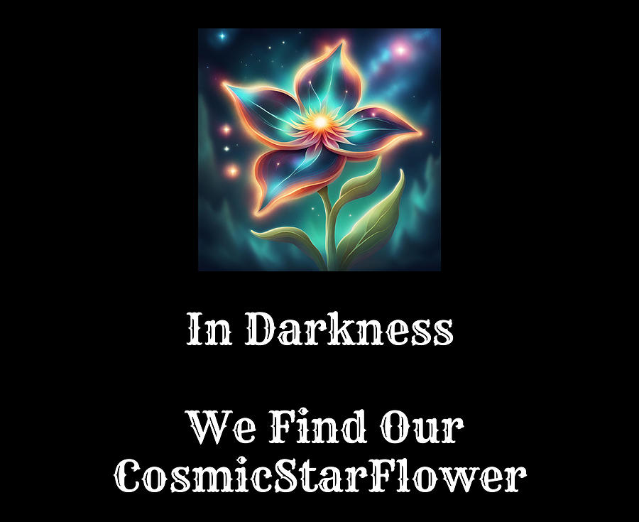 Space Digital Art - In Darkness We Find Our CosmicStarFlower by CosmicStarFlower Shadow