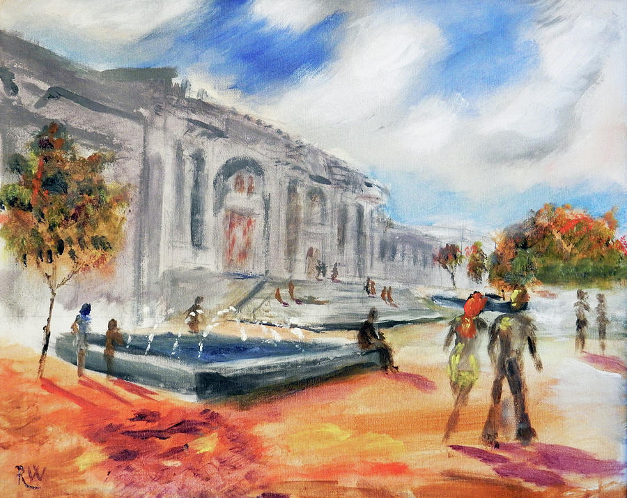 New York City Painting - In Front of the Met by Rich Wagner New York City Painting - In Front of the Met by Rich Wagner