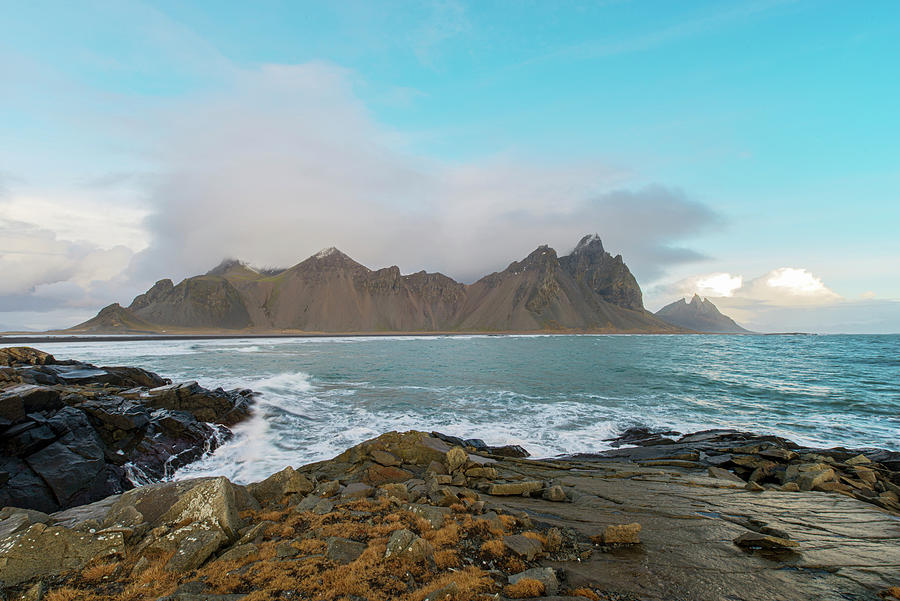 in front of Vestrahorn Mountain Photograph by Dubi Roman