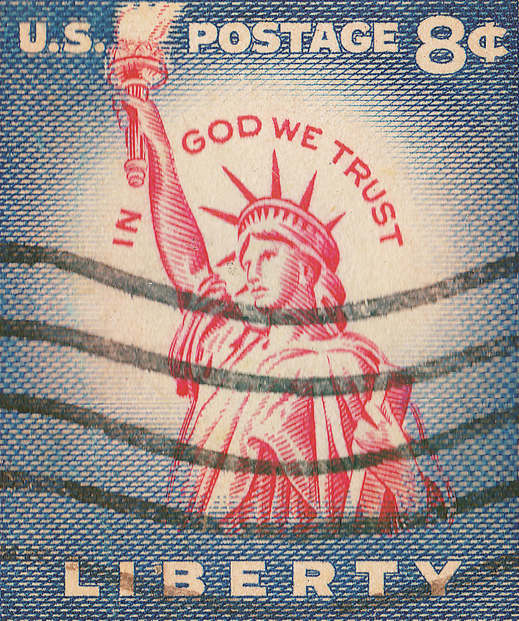 In Got We Trust - Vintage U.S stamp Photograph by Philip Openshaw