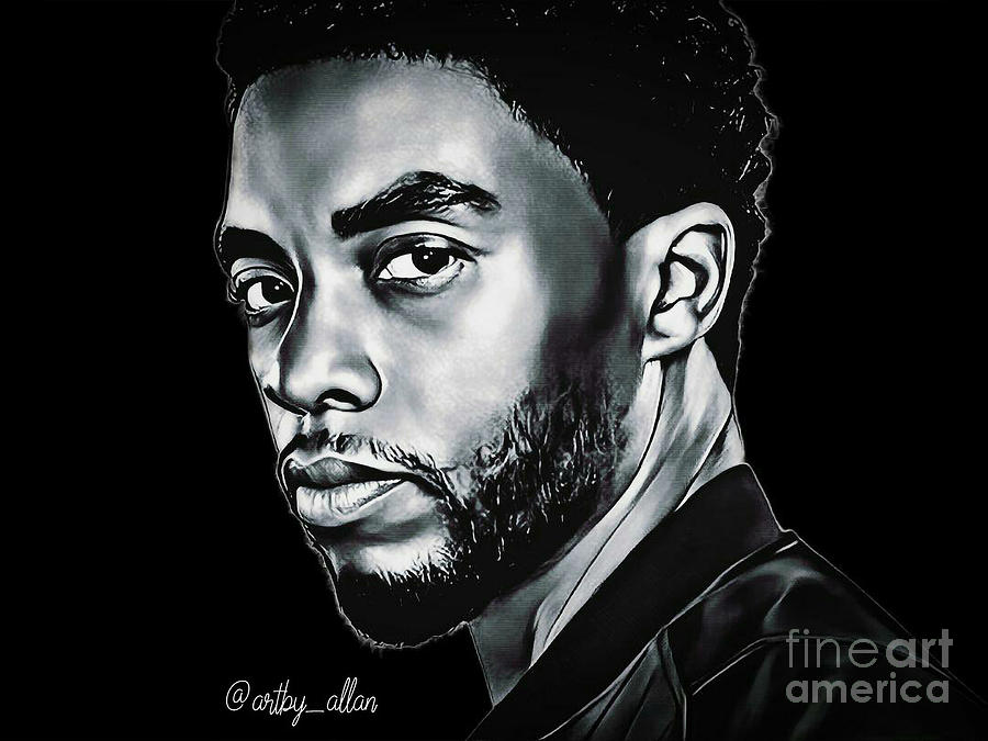 In Honor Of Chadwick Boseman Drawing by Allan Gonese Fine Art America