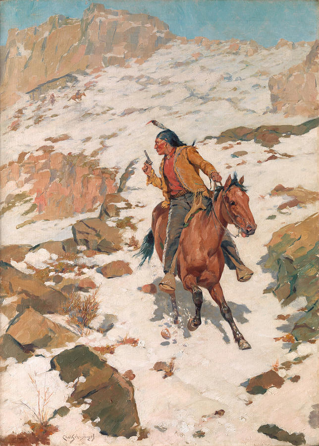 Nature Painting - In Hot Pursuit - Charles Schreyvogel by War Is Hell Store