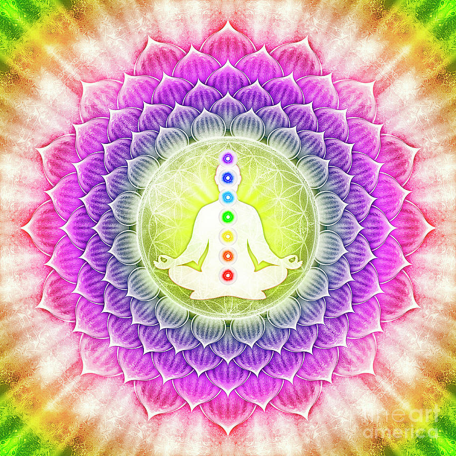 Abstract Digital Art - In Meditation With Chakras by Dirk Czarnota