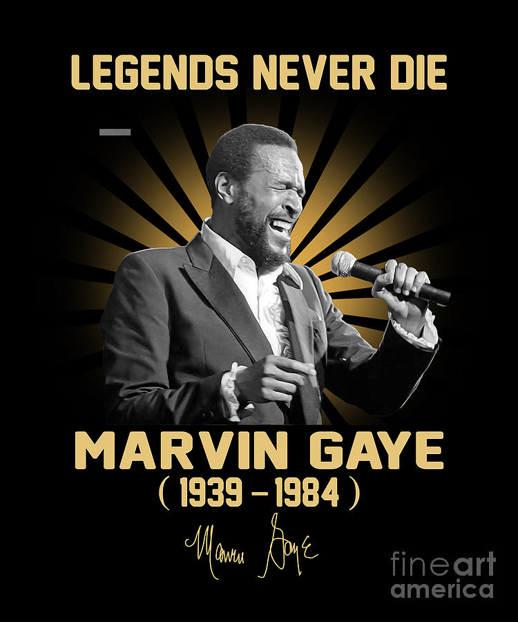 Marvin Gaye Digital Art - In Memories Of Marvin Gaye Music Tribute by Notorious Artist