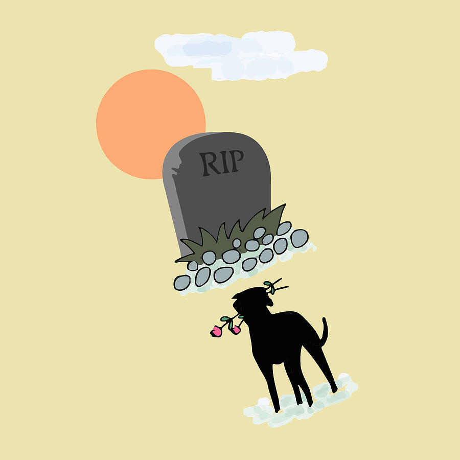 Rip Digital Art -  In Memory Of The Death Of A Loved One, Gift For Pet Owner, RIP Dog or Cat, Rest In Peace by Mounir Khalfouf