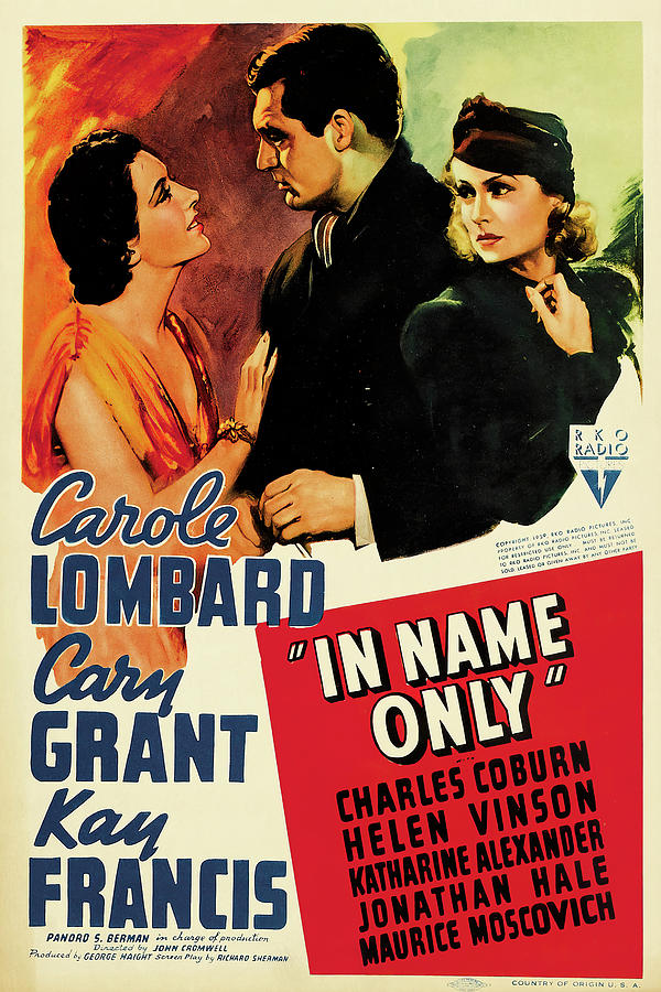 Carole Lombard Mixed Media - In Name Only, 1939 -b by Movie World Posters
