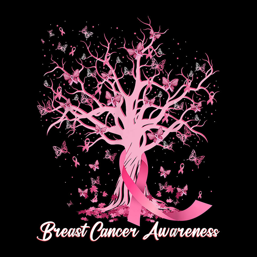 In October We Wear Pink Ribbon Tree Breast Cancer Awareness4 Digital Art By Th Fine Art America 7301