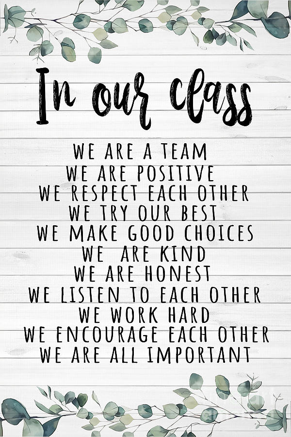 In Our Class We Are Team Classroom Poster Mixed Media by Thuy Dang - Pixels