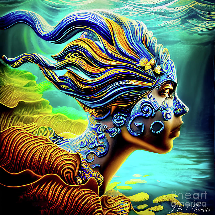 In Profile Mermaid Digital Art