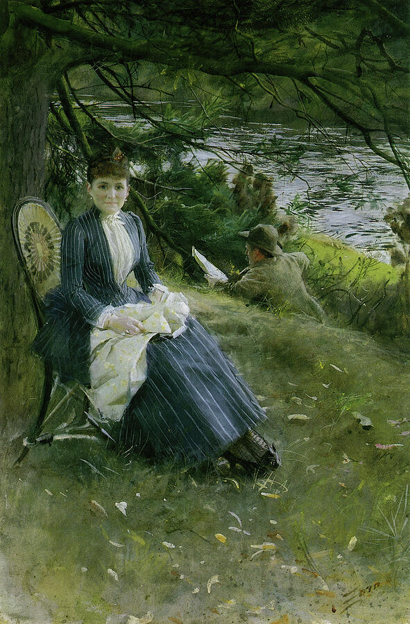 In Scotland, Mrs. Symons 1887 Painting by Anders Leonard Zorn In Scotland, Mrs. Symons 1887 Painting by Anders Leonard Zorn
