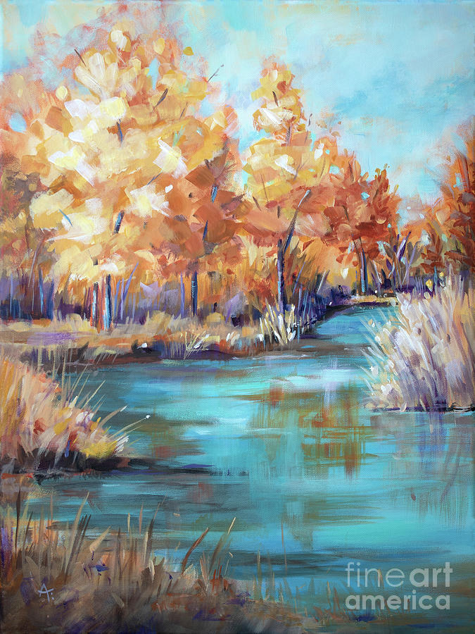 In The Air - Fall Landscape Painting Painting by Annie Troe