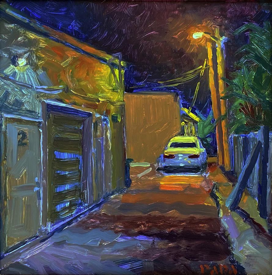 In the Alley, Behind Door #2 Painting by Ralph Papa