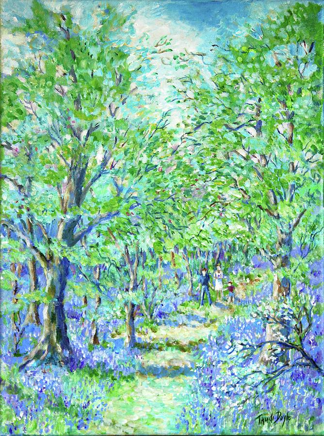 In the Bluebell Wood  Painting by Trudi Doyle