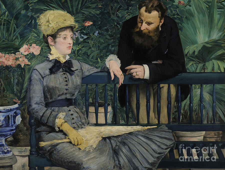 In the Conservatory, 1879  Painting by Edouard Manet