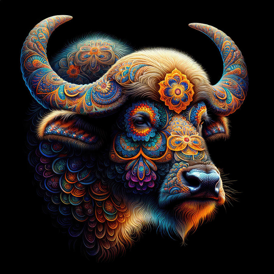 Bison of Boundless Beauty Digital Art by Bill and Linda Tiepelman
