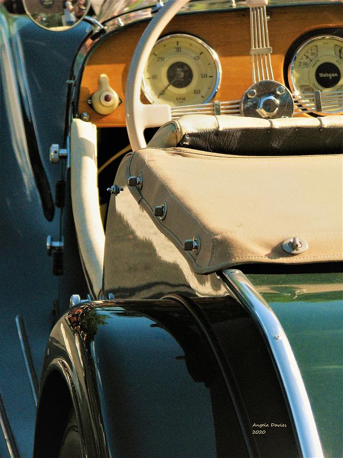 In the Drivers Seat of a Classic Morgan Roadster Photograph by Angela Davies