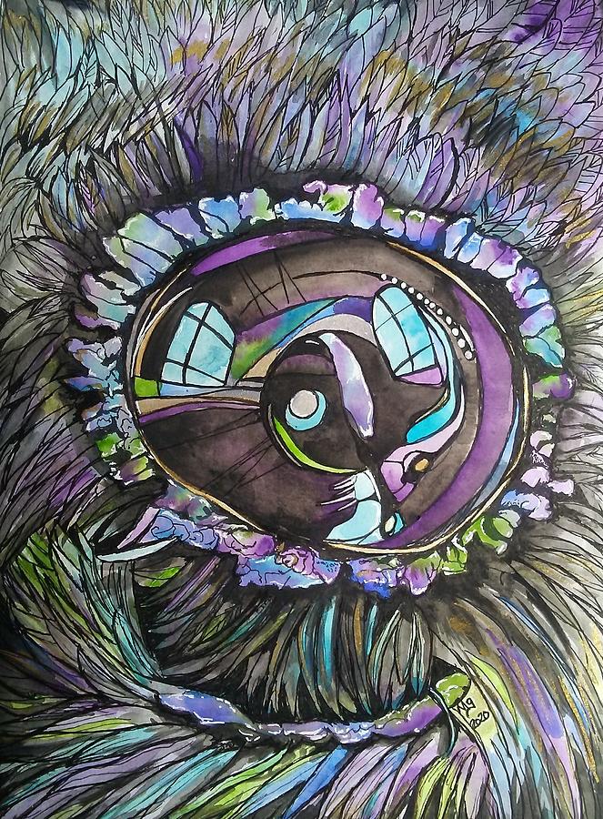 In the Eye of a Raven Painting by Mindy Gibbs