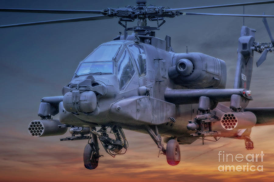 In The Fight Apache Helicopter  Digital Art by Randy Steele