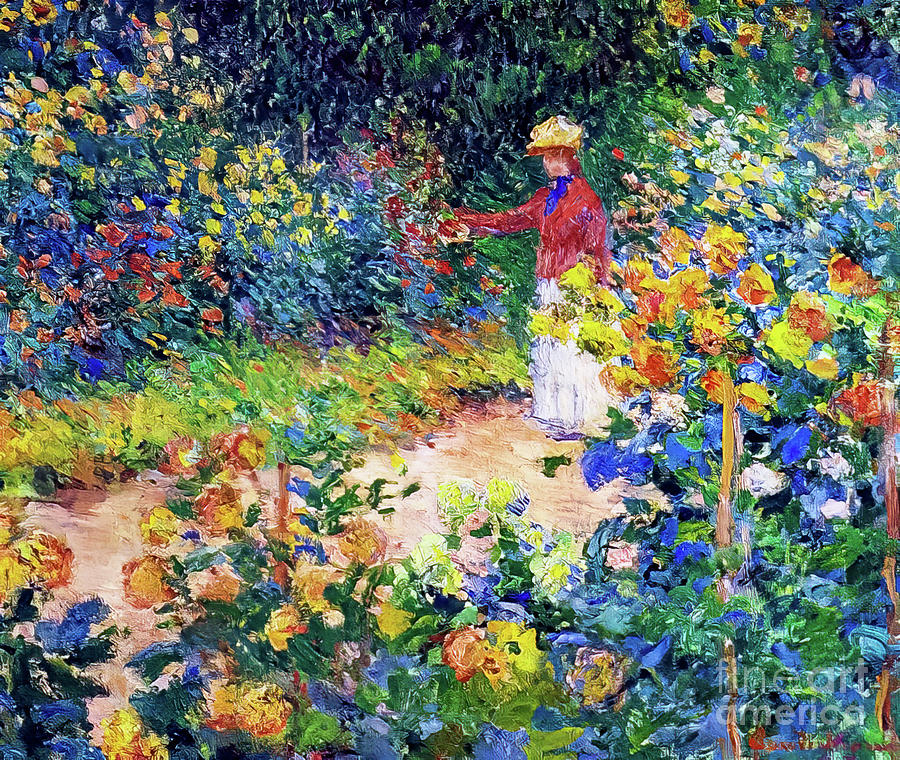 In the Garden by Claude Monet 1895 Painting by Claude Monet